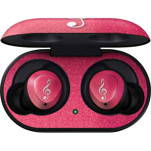 Pink Glitter Music Note Galaxy Buds Skin
