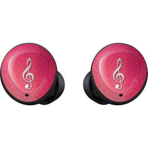Pink Glitter Music Note Galaxy Buds Skin