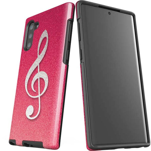 Pink Glitter Music Note Galaxy Note 10 Pro Case