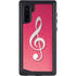 Pink Glitter Music Note Galaxy Note 10 Waterproof Case