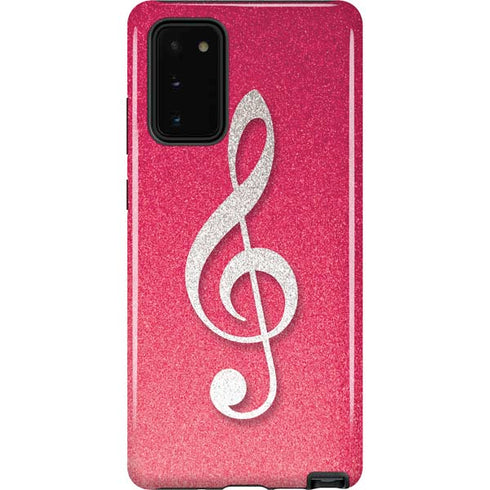 Pink Glitter Music Note Galaxy Note20 5G Pro Case