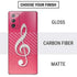 Pink Glitter Music Note Galaxy Note20 5G Skin