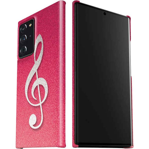 Pink Glitter Music Note Galaxy Note20 Ultra 5G Lite Case