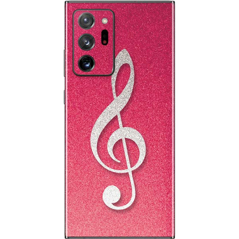 Pink Glitter Music Note Galaxy Note20 Ultra 5G Skin