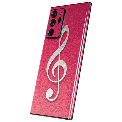 Pink Glitter Music Note Galaxy Note20 Ultra 5G Skin