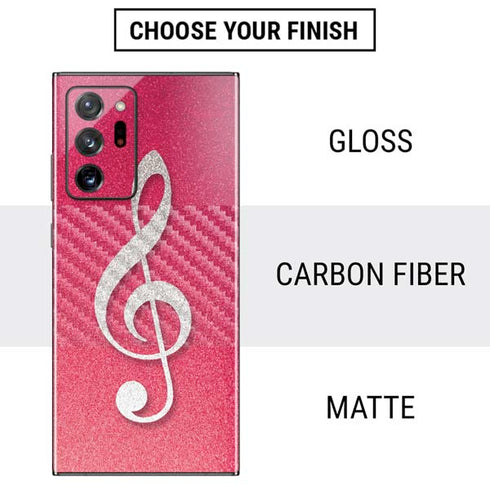 Pink Glitter Music Note Galaxy Note20 Ultra 5G Skin