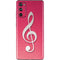 Pink Glitter Music Note Galaxy S20 Fan Edition Skin