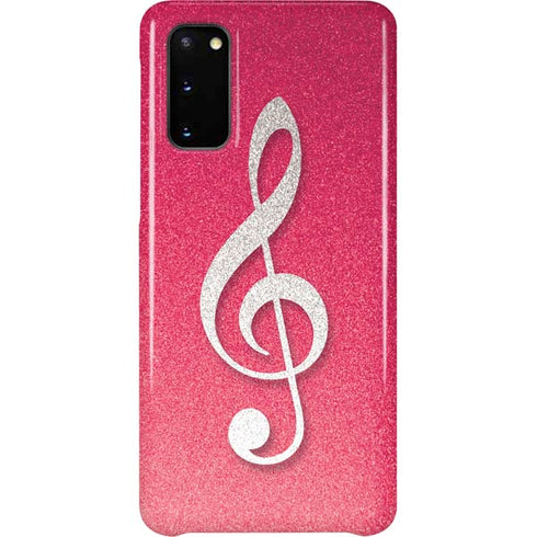 Pink Glitter Music Note Galaxy S20 Lite Case