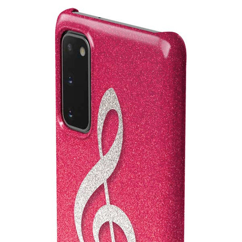 Pink Glitter Music Note Galaxy S20 Lite Case
