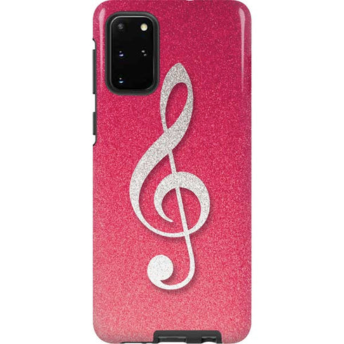 Pink Glitter Music Note Galaxy S20 Plus Pro Case