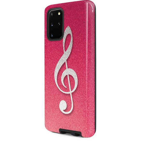 Pink Glitter Music Note Galaxy S20 Plus Pro Case