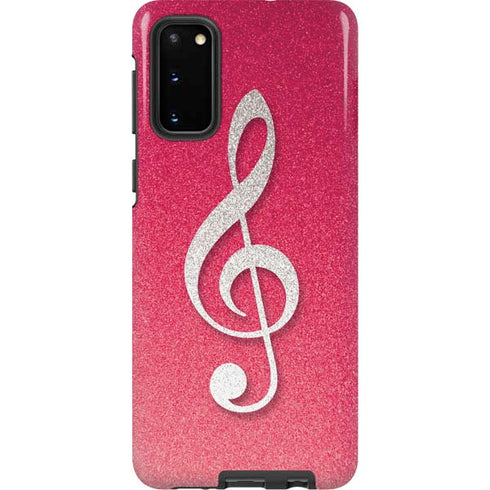 Pink Glitter Music Note Galaxy S20 Pro Case
