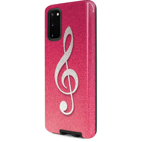 Pink Glitter Music Note Galaxy S20 Pro Case