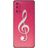 Pink Glitter Music Note Galaxy S20 Skin