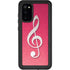 Pink Glitter Music Note Galaxy S20 Waterproof Case