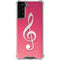 Pink Glitter Music Note Galaxy S21 FE Clear Case
