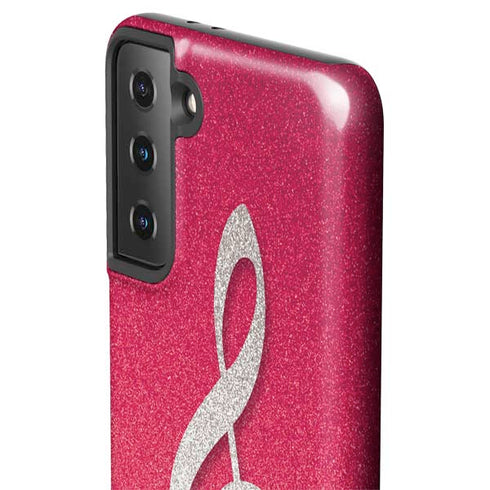 Pink Glitter Music Note Galaxy S21 Plus 5G Pro Case
