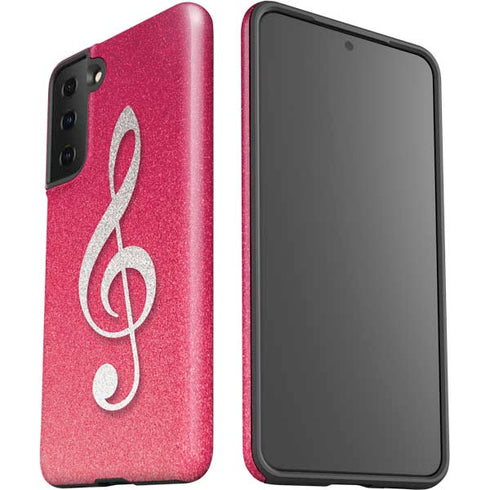 Pink Glitter Music Note Galaxy S21 Plus 5G Pro Case
