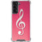 Pink Glitter Music Note Galaxy S22 Clear Case