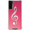 Pink Glitter Music Note Galaxy S22 Plus Clear Case