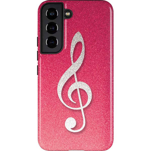 Pink Glitter Music Note Galaxy S22 Pro Case