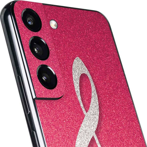 Pink Glitter Music Note Galaxy S22 Skin