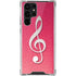 Pink Glitter Music Note Galaxy S22 Ultra Clear Case