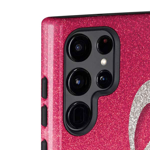 Pink Glitter Music Note Galaxy S22 Ultra Pro Case