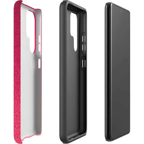 Pink Glitter Music Note Galaxy S22 Ultra Pro Case