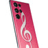 Pink Glitter Music Note Galaxy S22 Ultra Skin