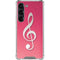 Pink Glitter Music Note Galaxy S23 Clear Case