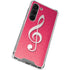 Pink Glitter Music Note Galaxy S23 Clear Case