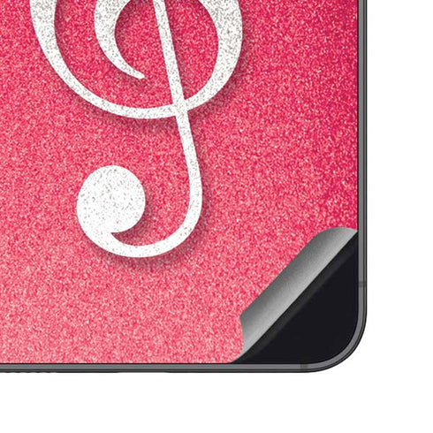Pink Glitter Music Note Galaxy S23 FE Skin