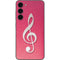 Pink Glitter Music Note Galaxy S23 Plus Skin
