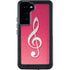 Pink Glitter Music Note Galaxy S23 Plus Waterproof Case