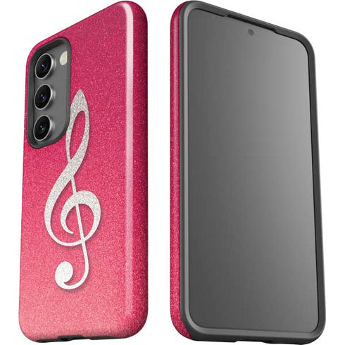 Pink Glitter Music Note Galaxy S23 Pro Case