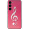 Pink Glitter Music Note Galaxy S23 Skin