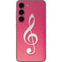 Pink Glitter Music Note Galaxy S23 Skin