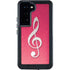 Pink Glitter Music Note Galaxy S23 Waterproof Case
