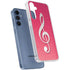 Pink Glitter Music Note Galaxy S24 Clear Case