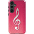 Pink Glitter Music Note Galaxy S24 Plus Impact Case