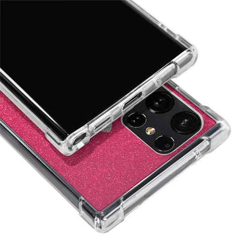 Pink Glitter Music Note Galaxy S24 Ultra Clear Case
