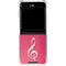 Pink Glitter Music Note Galaxy Z Flip5 5G Clear Case