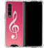 Pink Glitter Music Note Galaxy Z Fold4 5G Clear Case