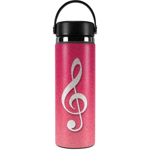 Pink Glitter Music Note Hydro Flask 20oz Wide Mouth Skin
