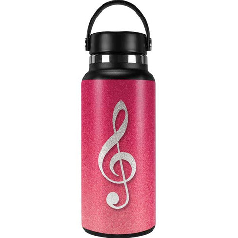 Pink Glitter Music Note Hydro Flask 32oz Wide Mouth Skin