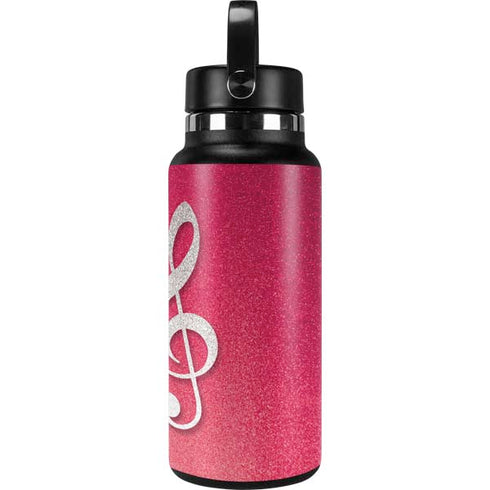Pink Glitter Music Note Hydro Flask 32oz Wide Mouth Skin