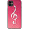 Pink Glitter Music Note iPhone 11 Clear Case