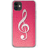 Pink Glitter Music Note iPhone 11 Clear Case