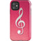 Pink Glitter Music Note iPhone 11 Impact Case